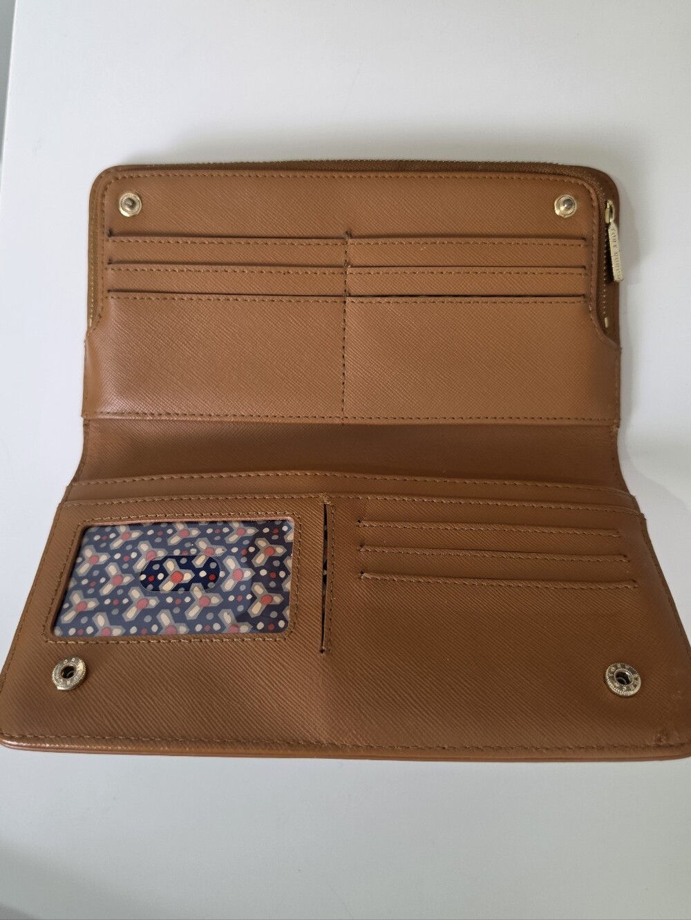 Tory Burch Saffiano Leather Continental Long Wallet / Clutch - Caramel Brown - Picture 4 of 16